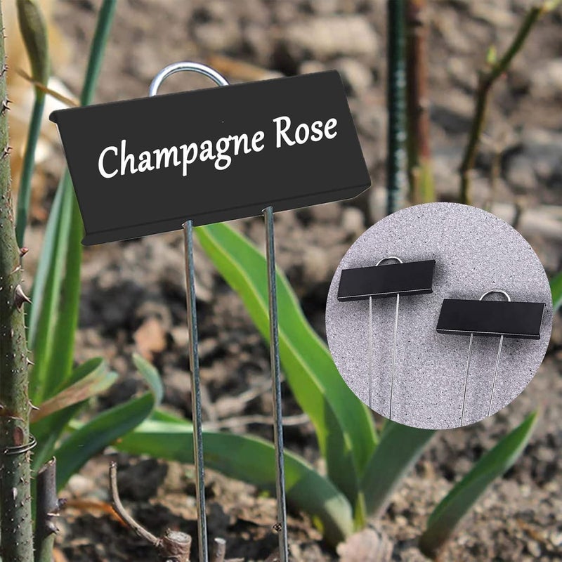 GHAMYEE 30pcs Plant Labels for Outdoor Garden Waterproof Plant Markers for Outdoor Plants, 11inch Metal Plant Tags and Labels Garden Markers for Seedlings Herbs Vegetable Greenhouse Gifts (Black) - Image 5